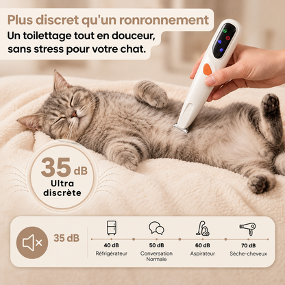 Elyvenza SilentPaw™ — Tondeuse de toilettage silencieuse pour chat