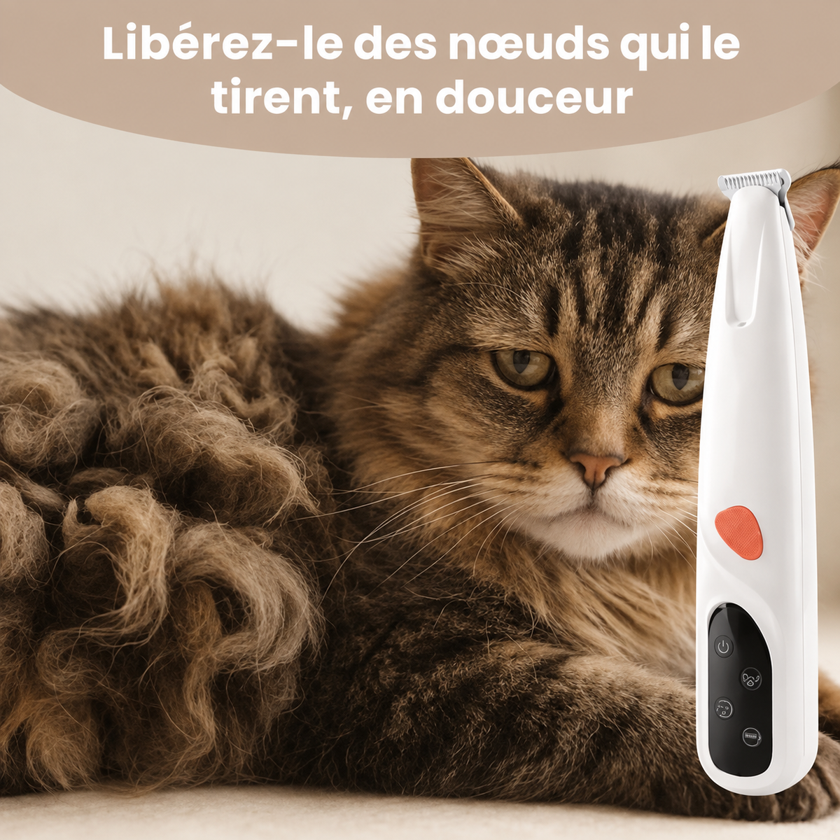 Elyvenza SilentPaw™ — Tondeuse de toilettage silencieuse pour chat