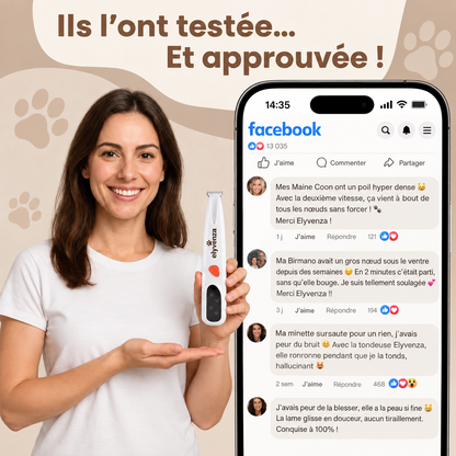 Elyvenza SilentPaw™ — Tondeuse de toilettage silencieuse pour chat