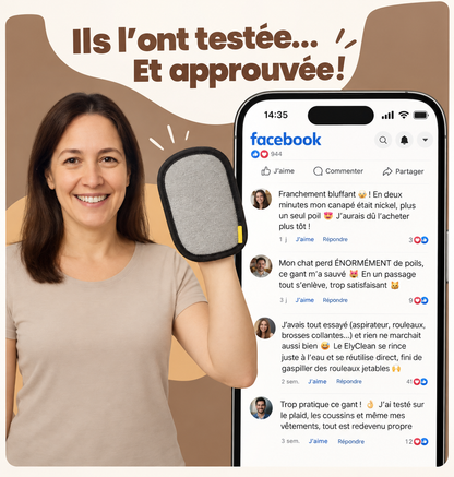 ElyClean™ – Gant attrape-poils réutilisable