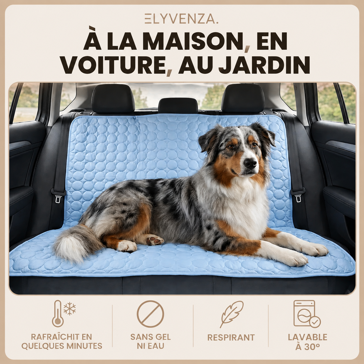 Elyvenza™ FrostPaw™ – Tapis rafraîchissant pour chien