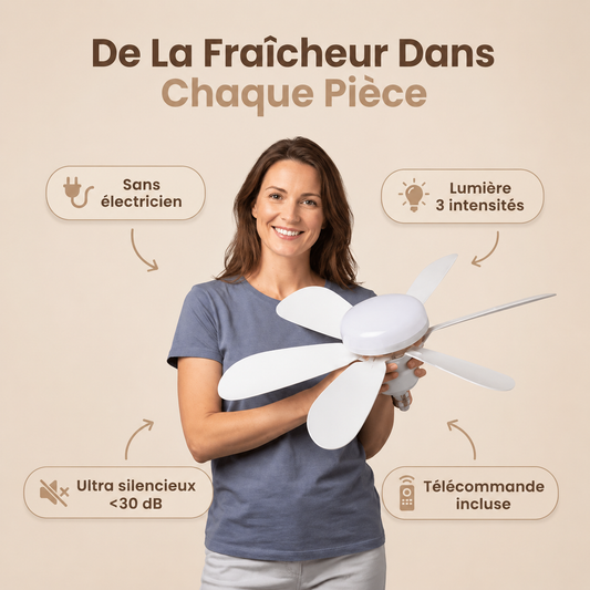 Elyvenza AeroLight — Ventilateur & Lumière 2-en-1